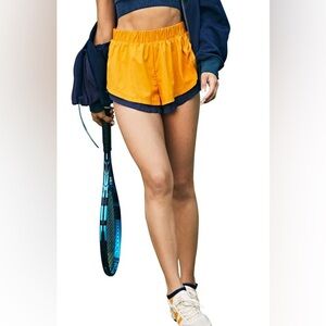 Free People Movement Run For It Shorts Double Mustard and Navy Shorts Elastic